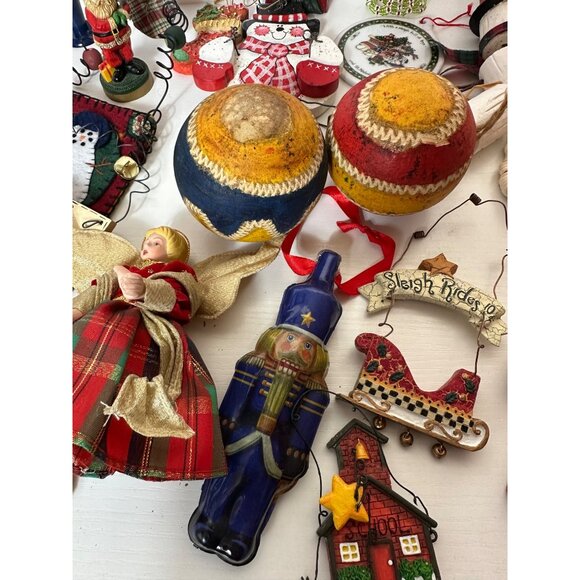 Christmas Ornament Lot Reindeer, Mice, Gingerbread, Mixed lot of Modern and Vint - Picture 14 of 16